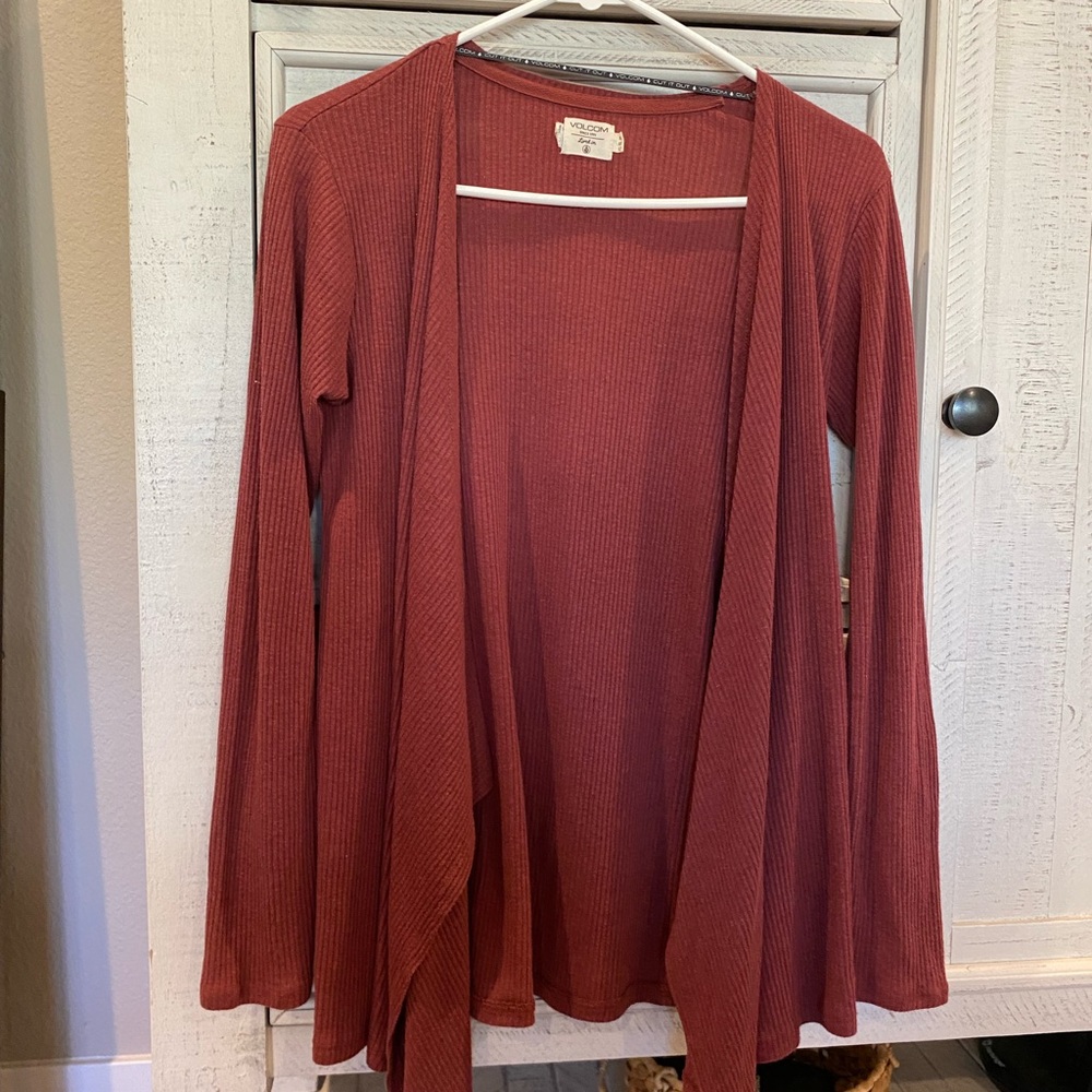 Volcom Red Knit Cardigan Sweater